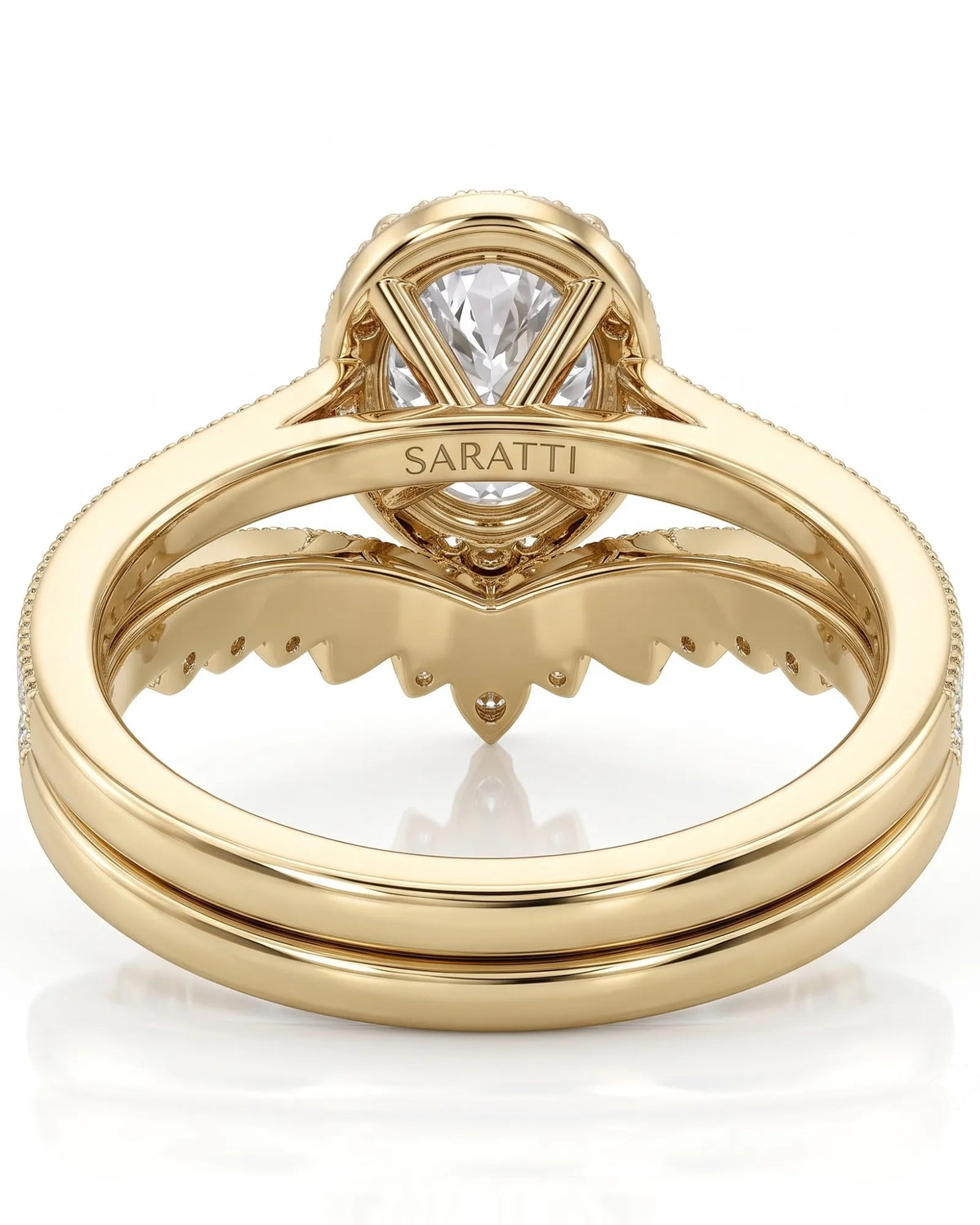 Oval Moissanite Engagement Ring in White Gold