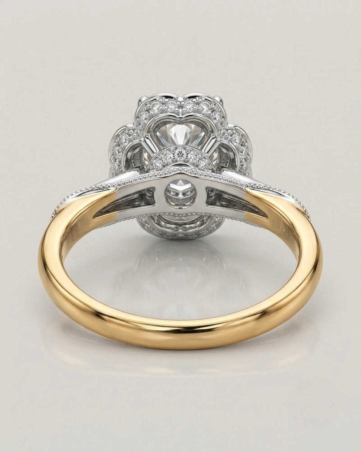 Tara – Aurora Dream Natural Round Diamond Floral Halo Ring