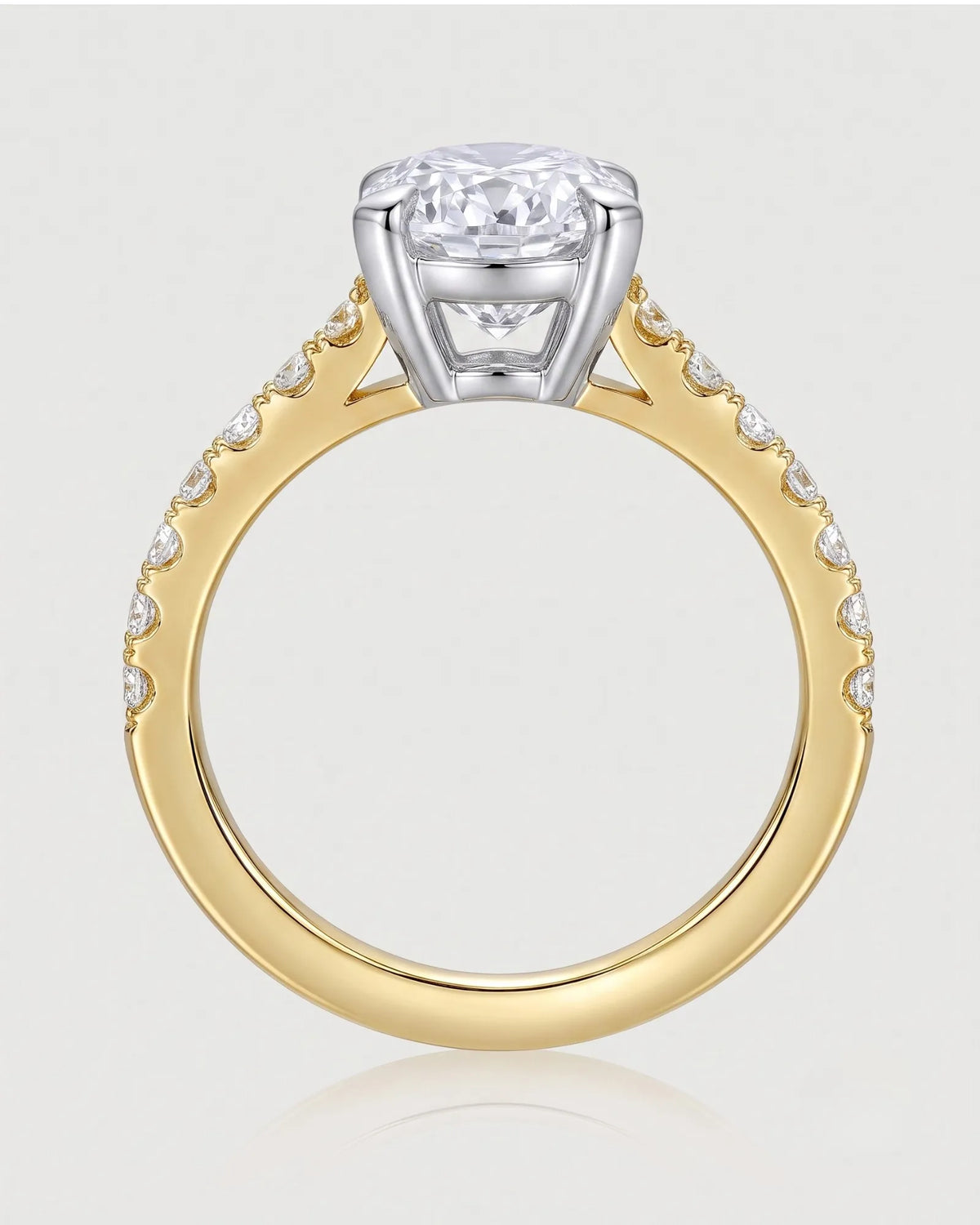 Gretta • Oval Moissanite Ring in Yellow Gold