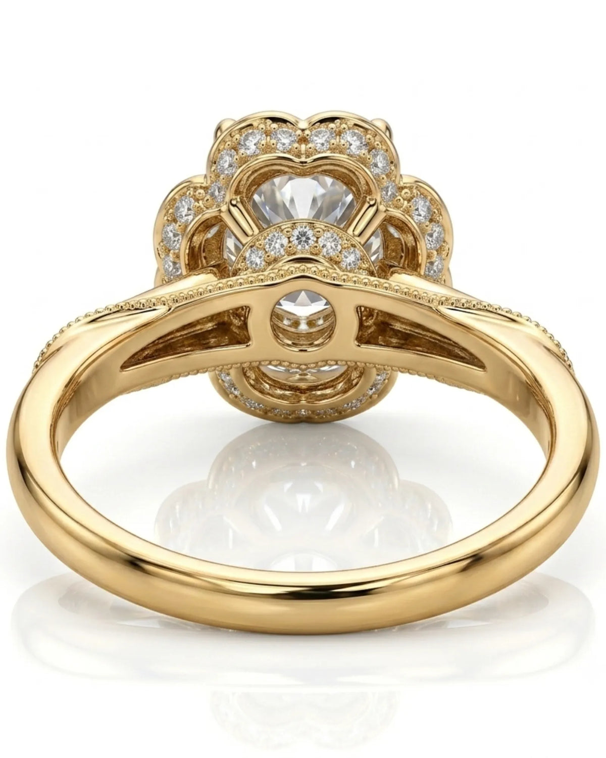 Tara – Aurora Dream Natural Round Diamond Floral Halo Ring