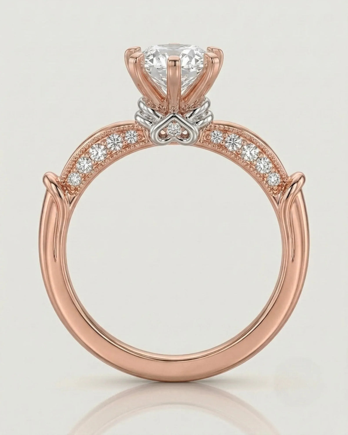 Kirina – Brilliant Bliss Natural Round Diamond Two-Tone Engagement Ring