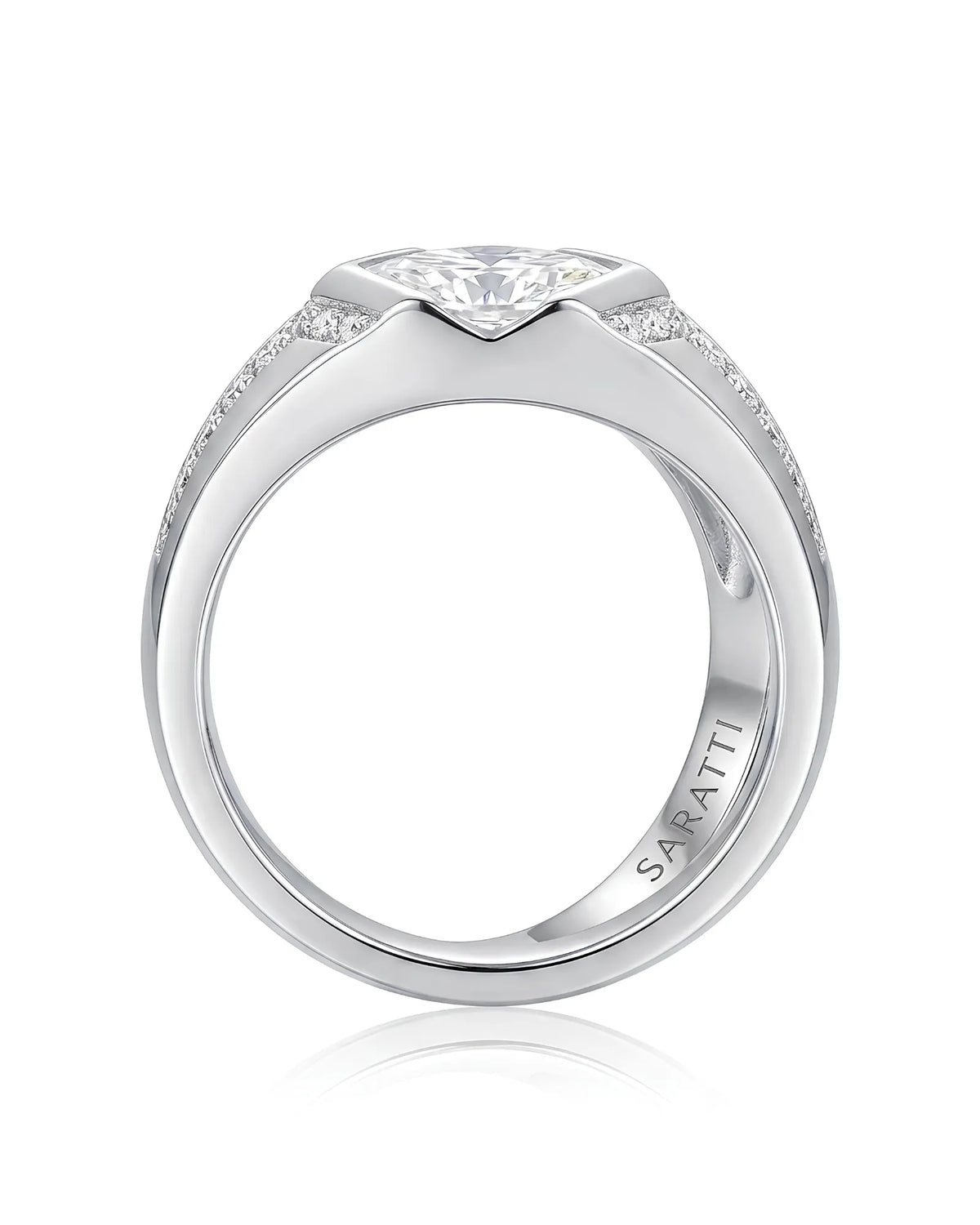Celestial Marvel – Natural Marquise-Cut Diamond Bezel Engagement Ring