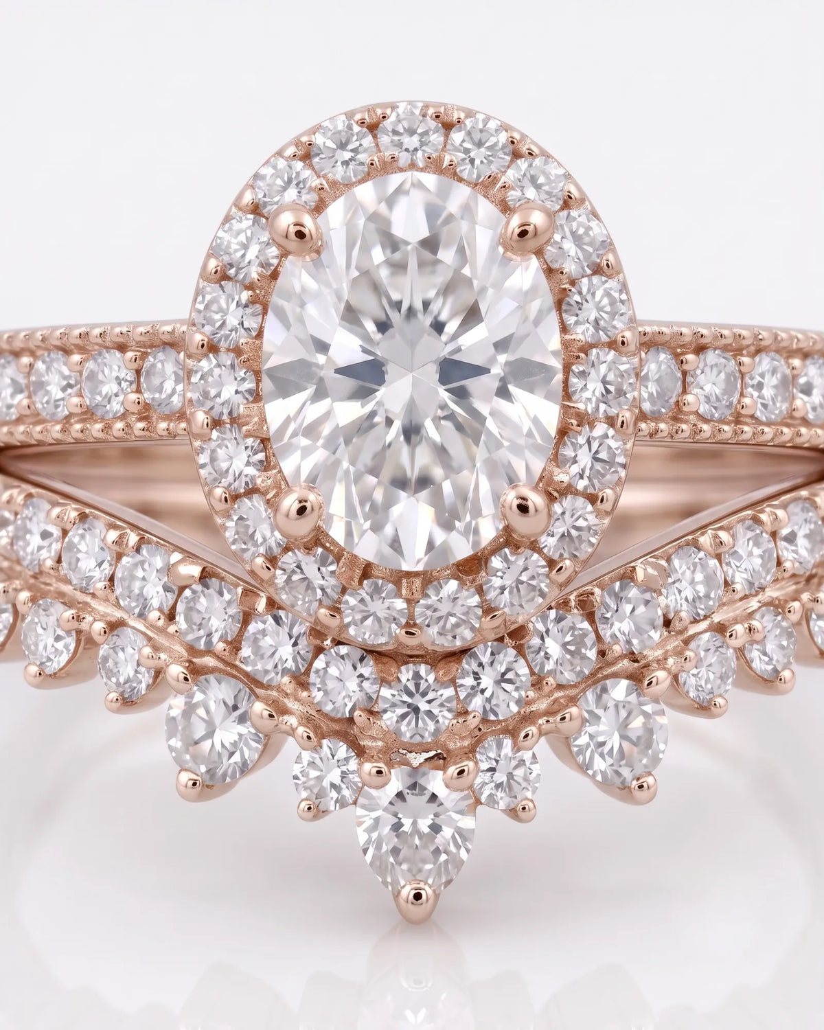 Oval Moissanite Engagement Ring in White Gold