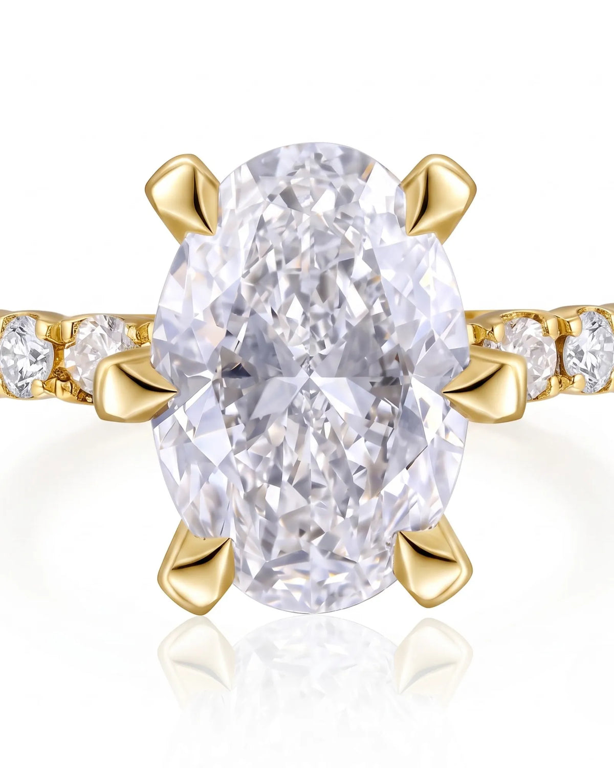 Gretta • Oval Moissanite Ring in Yellow Gold
