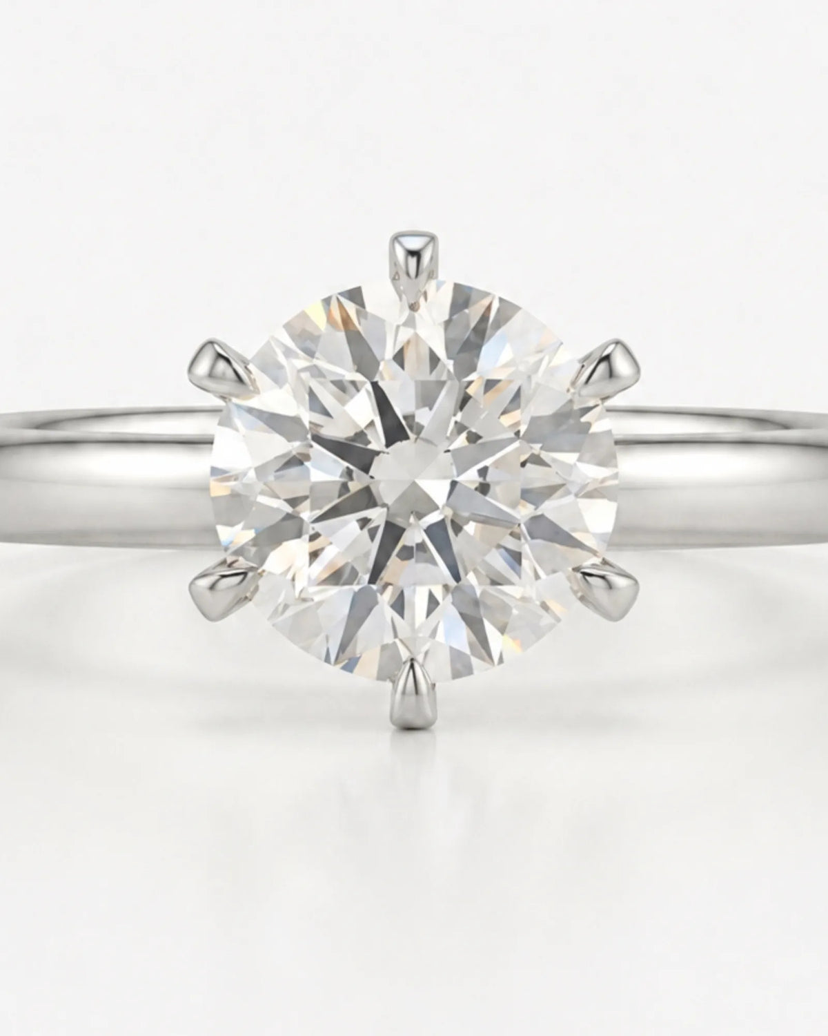 Beila – Starry Symphony Natural Round Diamond Six-Prong Solitaire Ring