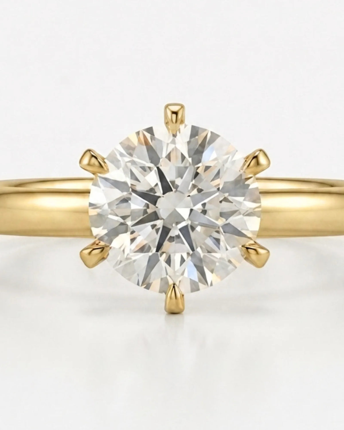 Beila – Starry Symphony Natural Round Diamond Six-Prong Solitaire Ring