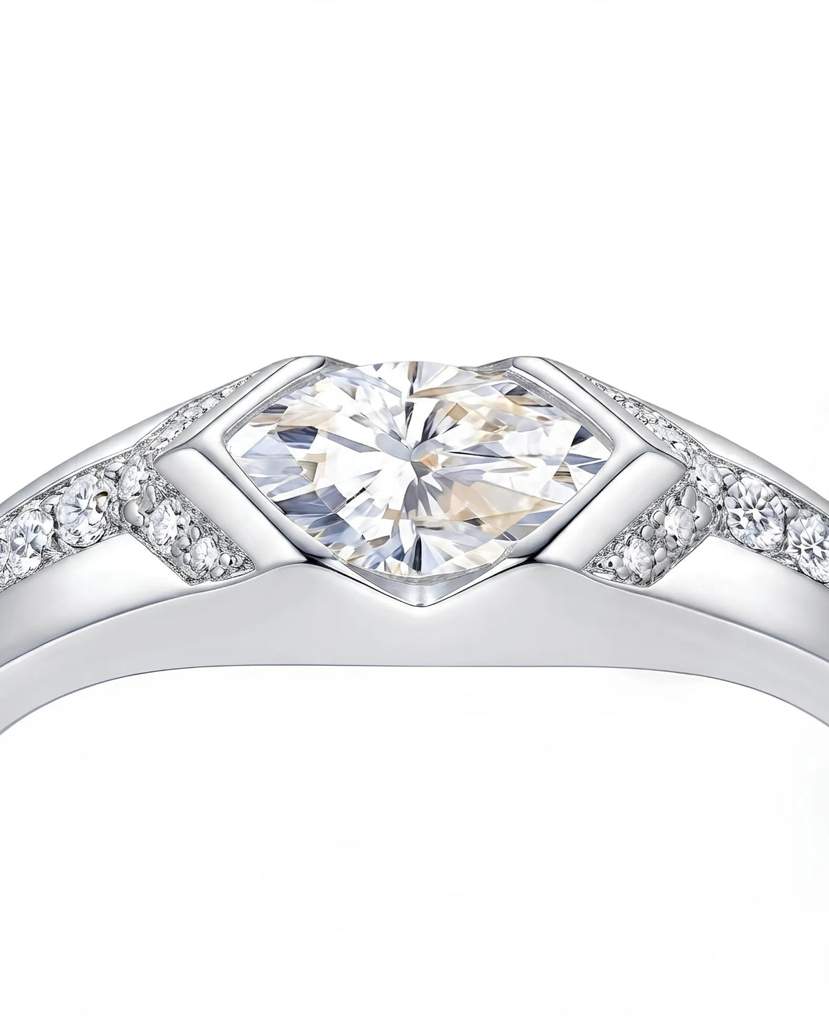 Celestial Marvel – Natural Marquise-Cut Diamond Bezel Engagement Ring