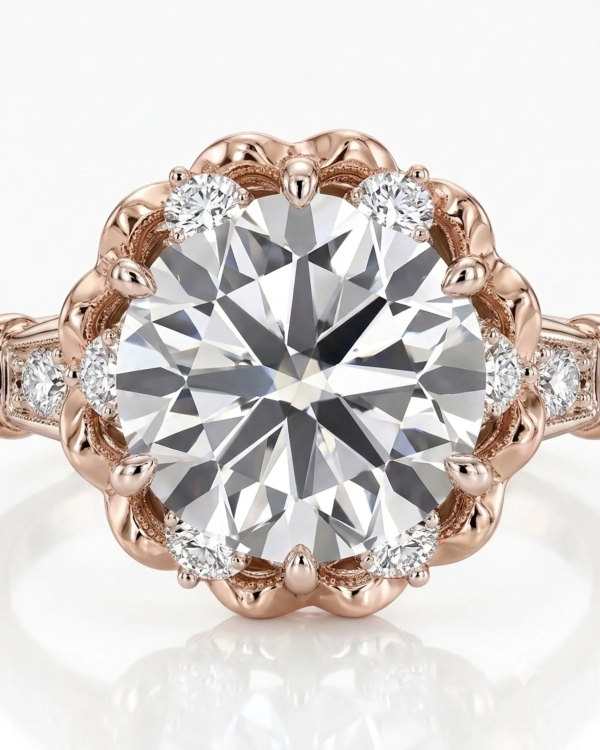 Suki – Timeless Spark Natural Round Diamond Vintage Halo Ring