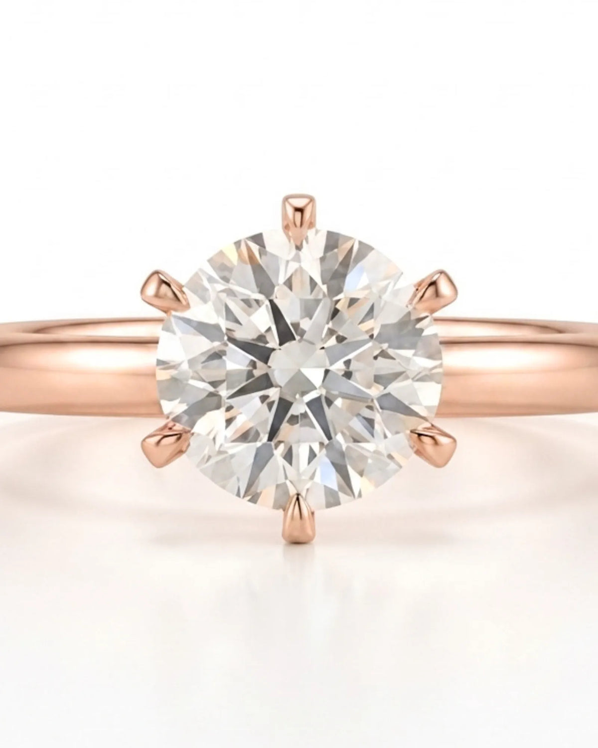 Beila – Starry Symphony Natural Round Diamond Six-Prong Solitaire Ring