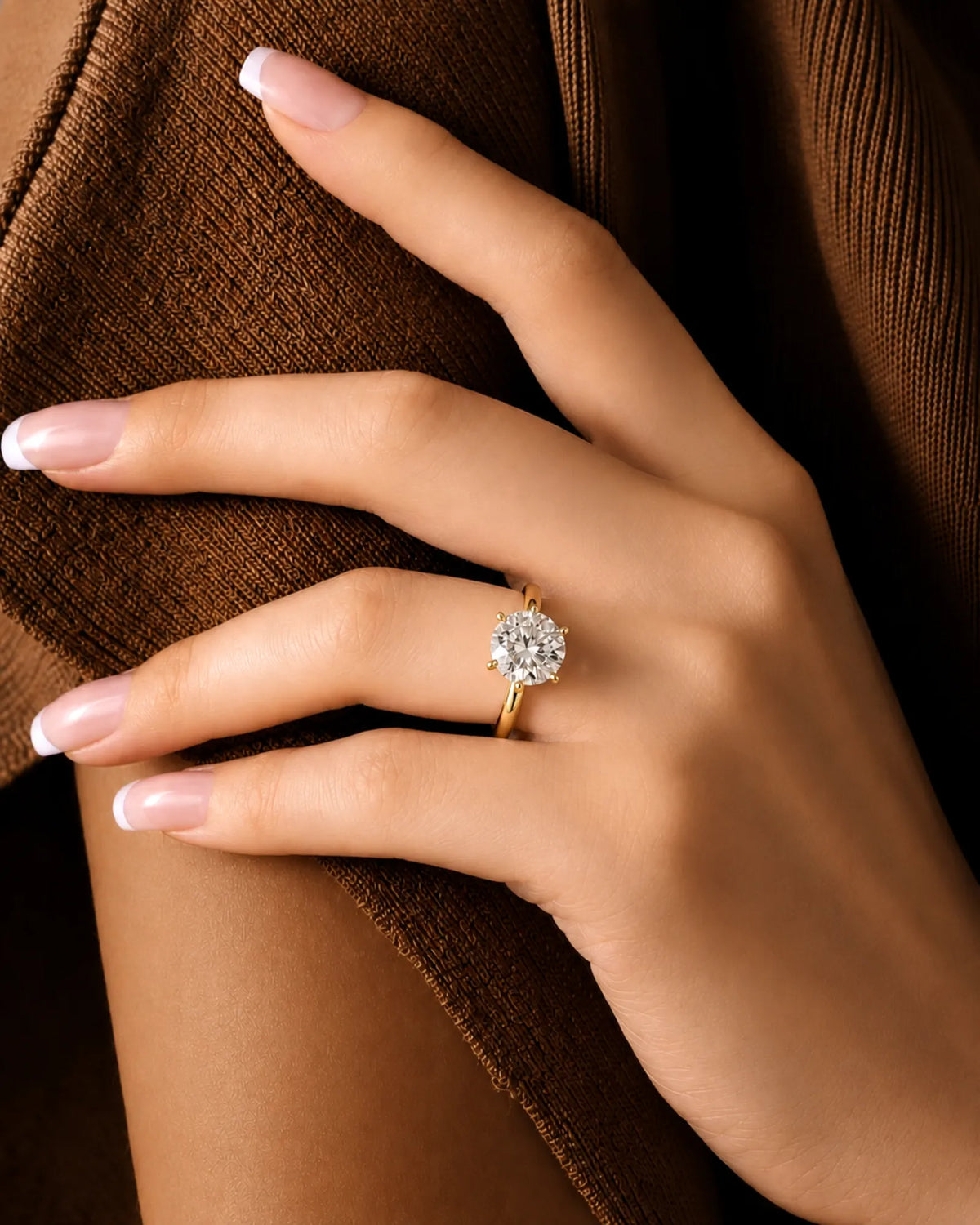 Beila – Starry Symphony Natural Round Diamond Six-Prong Solitaire Ring
