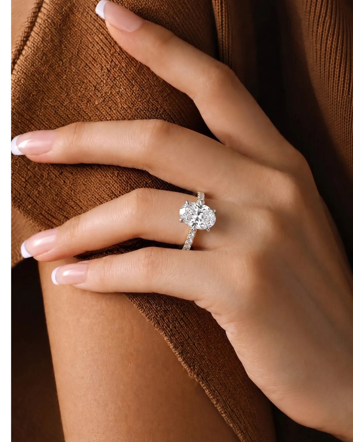 Gretta • Oval Moissanite Ring in Yellow Gold