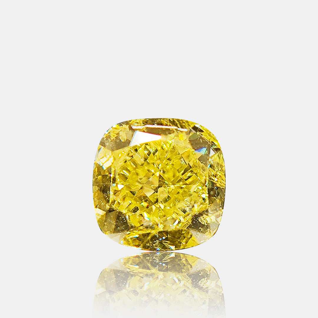 1.00 carat Natural Fancy Intense Yellow Diamond | Cushion Shape