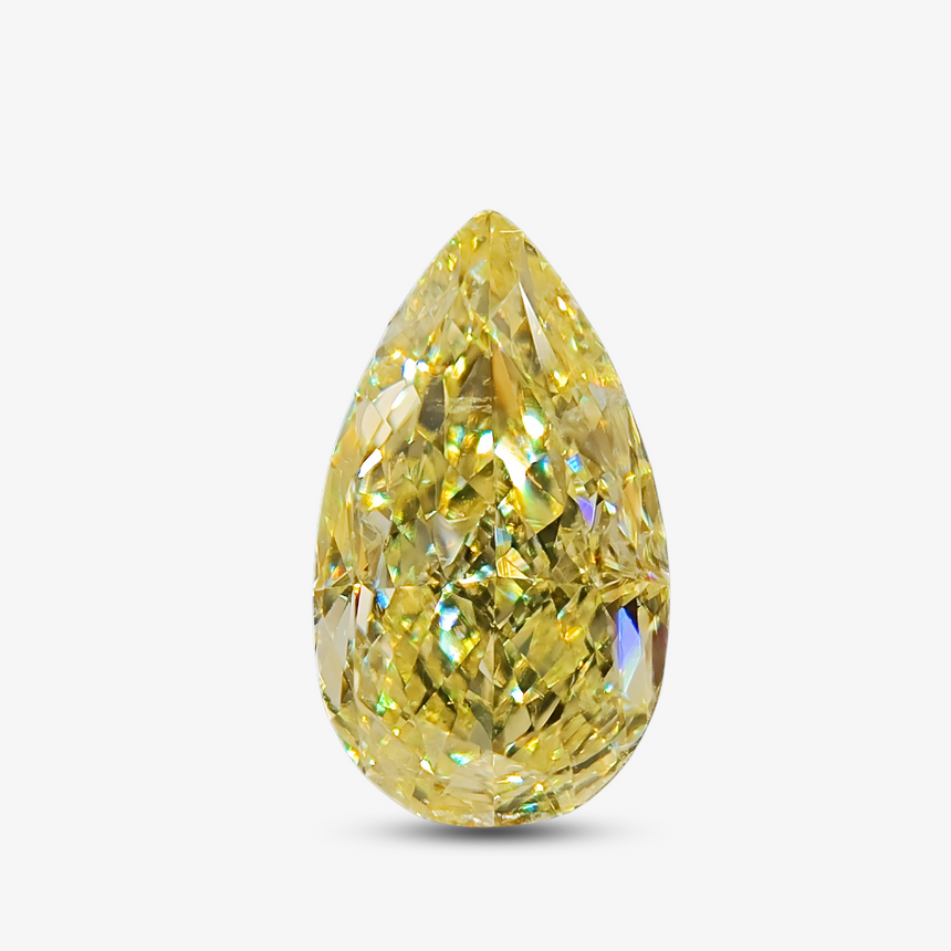 1.00-carat Fancy Yellow Natural Diamond | GIA Certified | Pear Cut