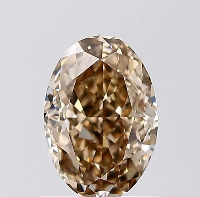 1.03ct Oval Natural Diamond (Colour Fancy Yellowish Brown, Clarity VS1, GIA Certified)