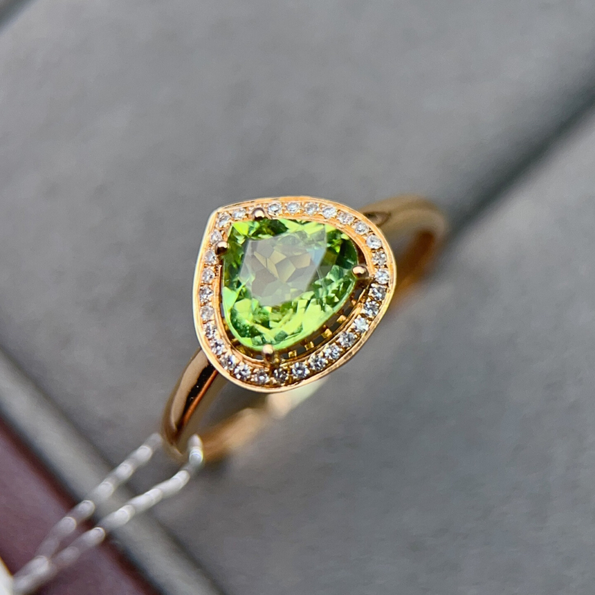 1.05ct Green Tourmaline Ring with Diamond Accents | SARATTI