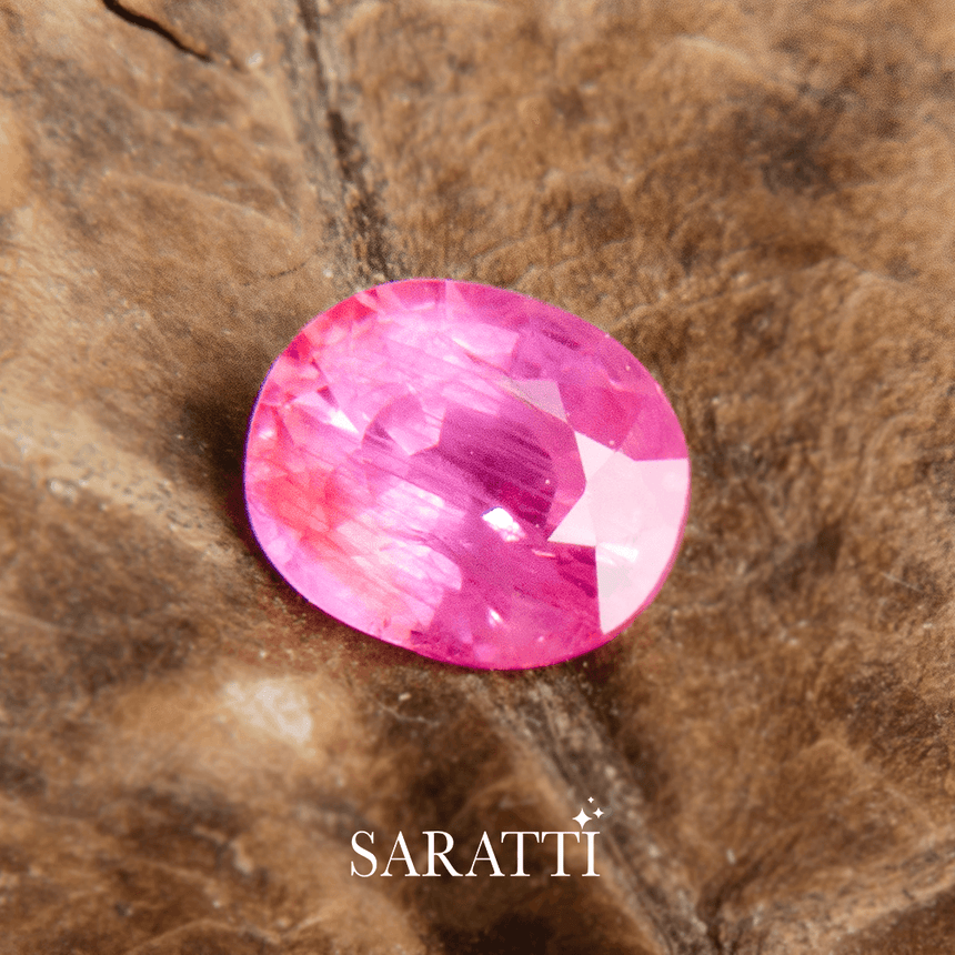 1.06 carats Pink Padparadscha Sapphire Gemstone | 6.3 × 5.3 × 3.7 mm - Oval