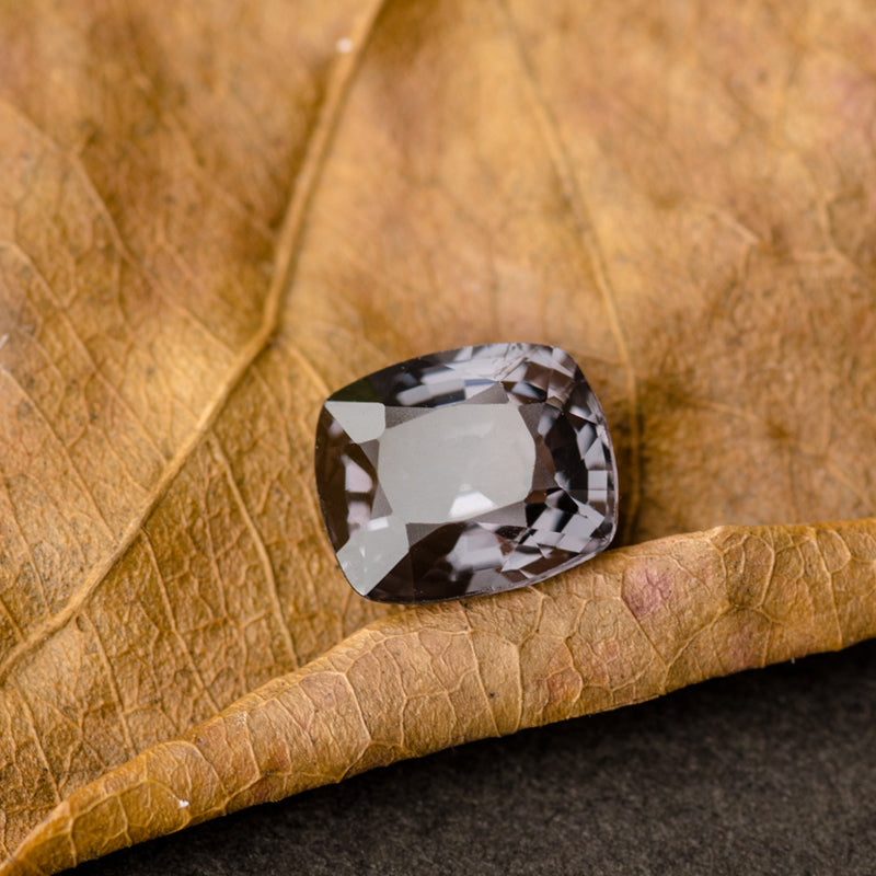 1.10-carat Metallic Gray Cushion Cut Natural Spinel Gem | Saratti
