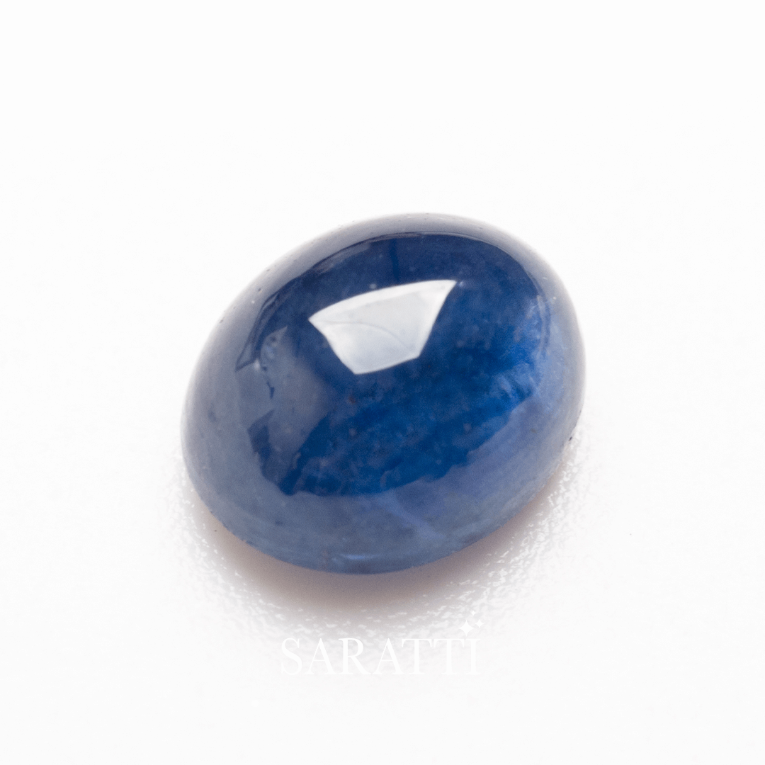 1.16 carat natural blue sapphire in oval shape on white background | SARATTI