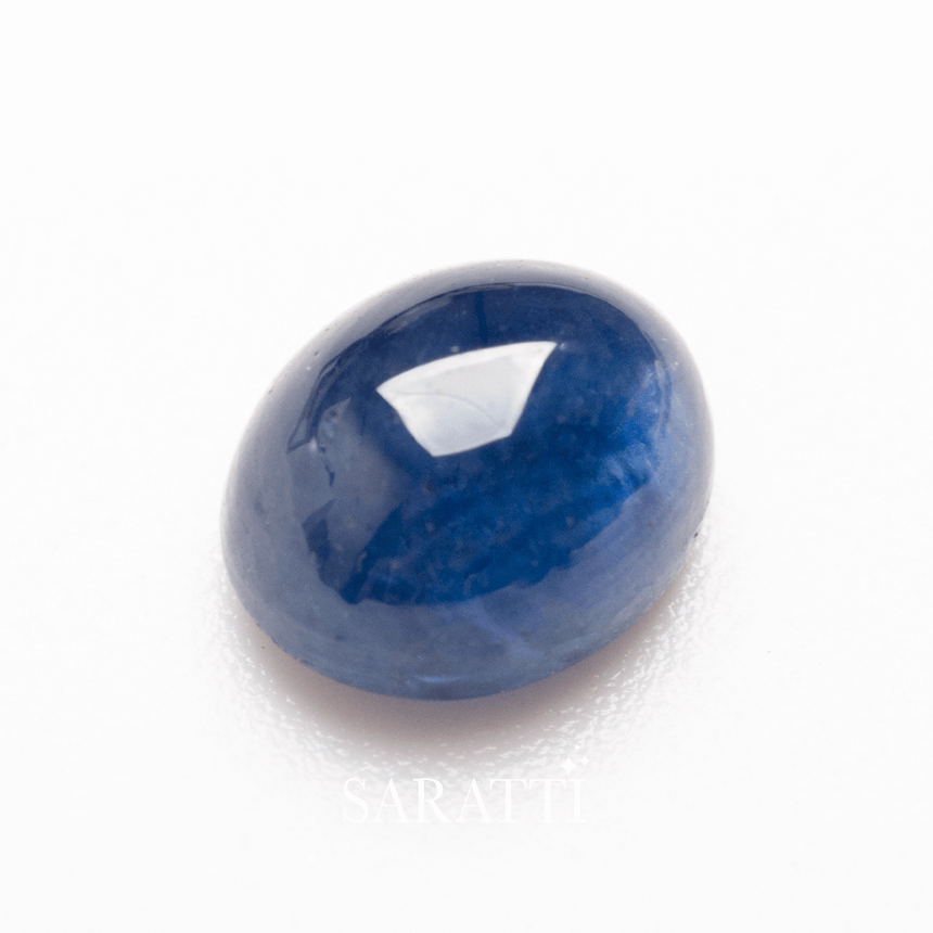 1.16 carat natural blue sapphire in oval shape on white background | SARATTI