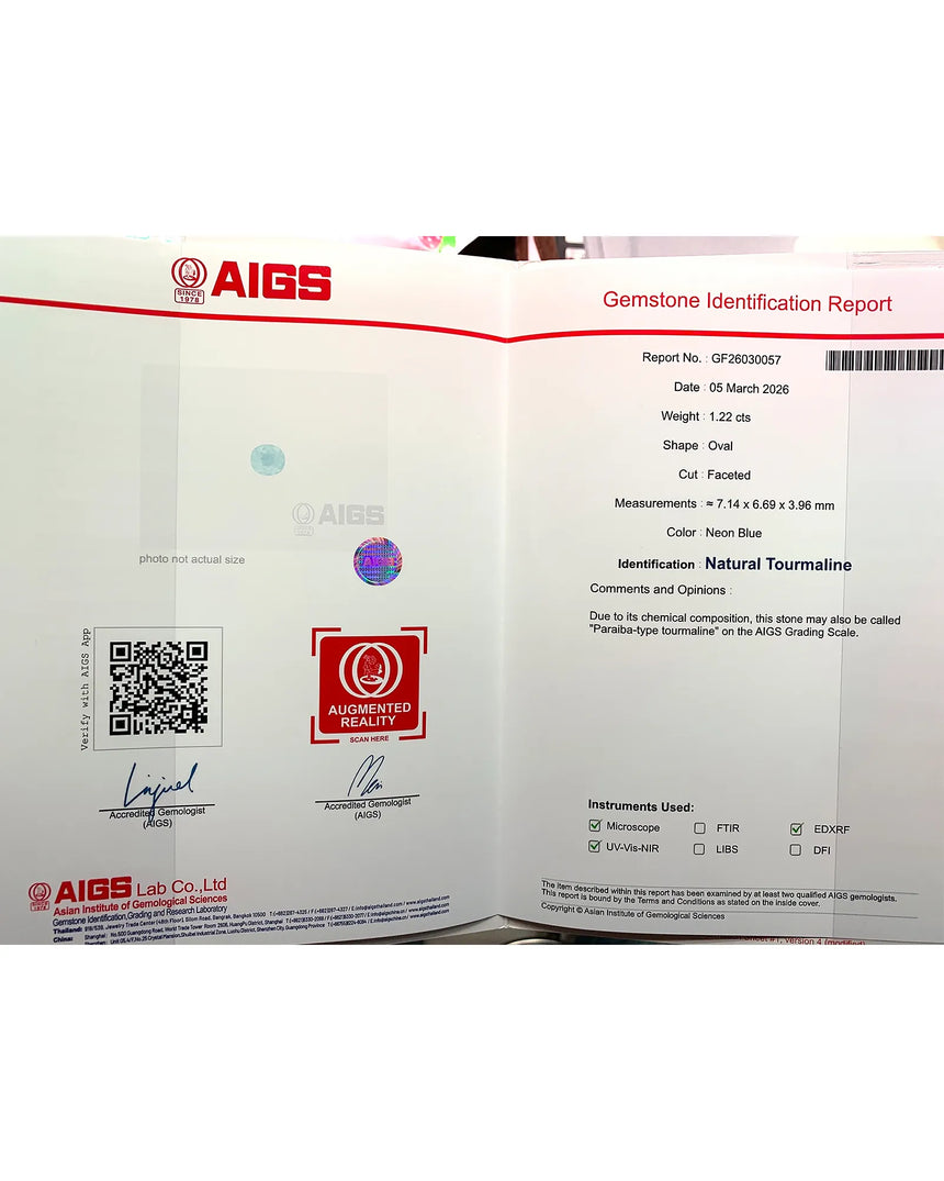 1.22ct Natural Paraiba Tourmaline Oval – SARATTI