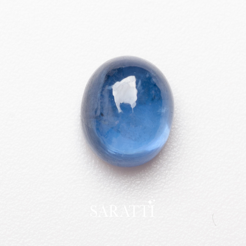 Cabochon Natural Sapphire Gemstone in Oval Shape | SARATTI