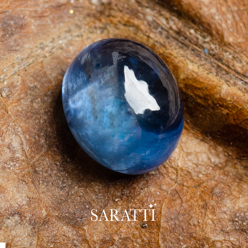 1.3 carat Sri Lanka oval cabochon blue sapphire gemstone | SARATTI
