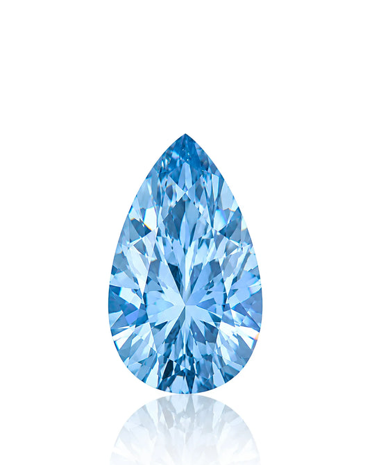 1.46ct Natural Santa Maria Aquamarine pear front view | SARATTI