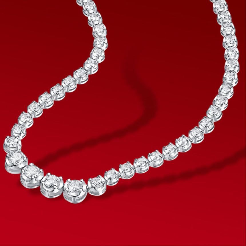 Luminous Arc: 1.4-Carat Moissanite Tennis Necklace
