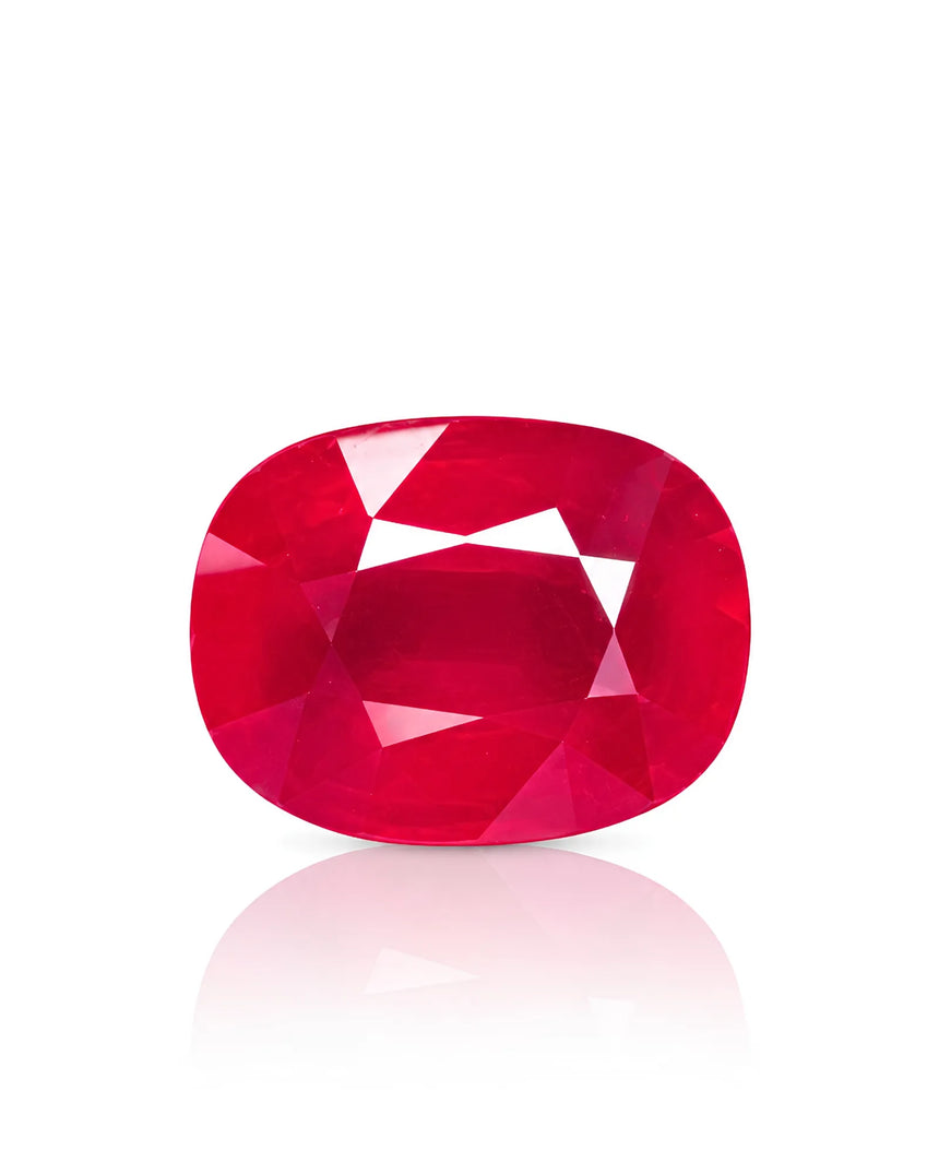 AIGS report for 1.55 CTS Natural Ruby documenting Pigeon Blood colour grade and no heat treatment | SARATTI