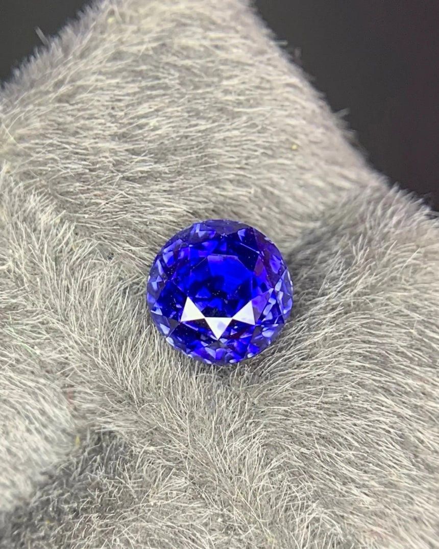 1.61ct Natural Royal Blue Sapphire Round loose gemstone 6.03 × 5.95 × 5.31 mm | SARATTI