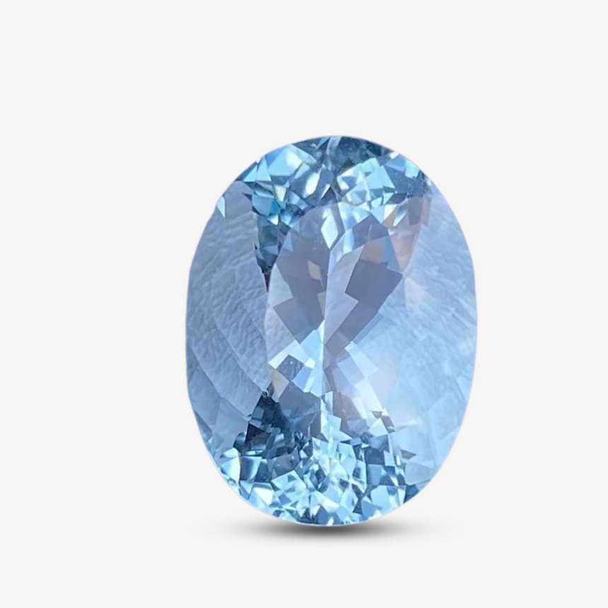10.72cts Oval Cut Natural Aquamarine Santa Maria Color | GUILD Certified
