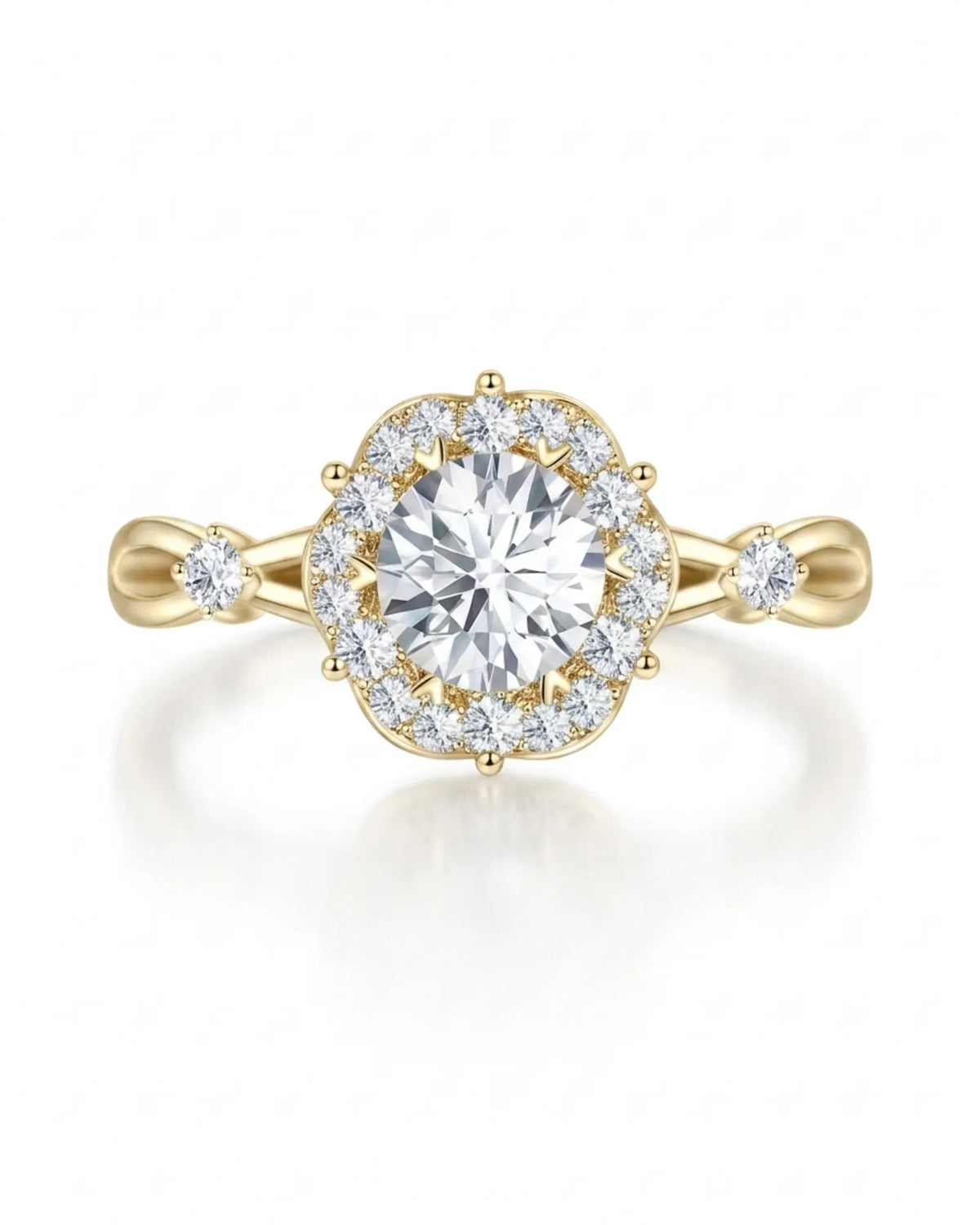 Emory – Eternal Presence Natural Round Diamond Halo Ring