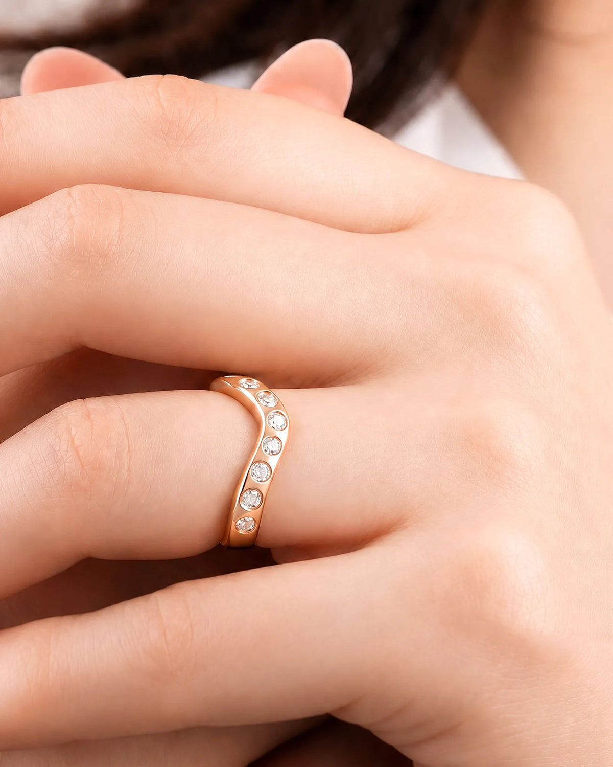 Yellow Gold Wedding Band with Diamonds