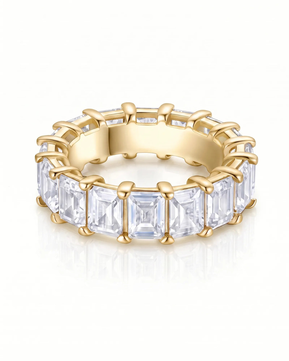 Emerald Cut Eternity Band in White Gold