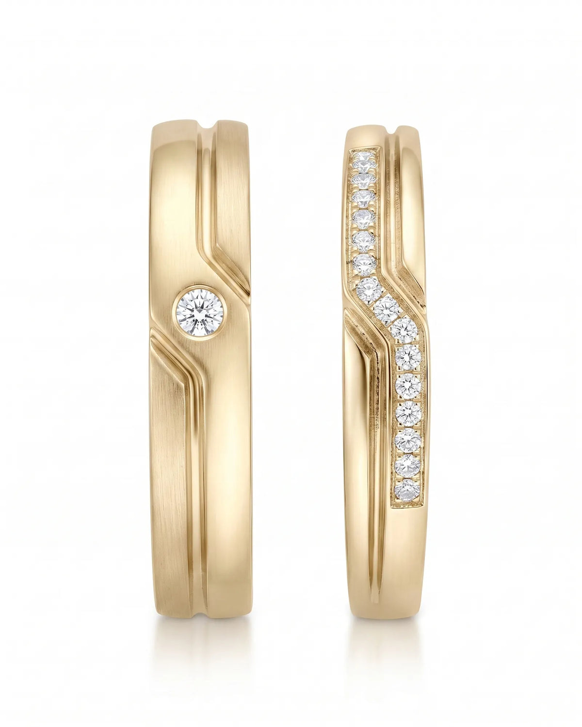 Channel Set Diamond Band Wedding Set