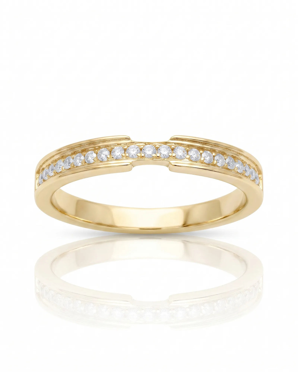 Round Diamond Wedding Band in White Gold