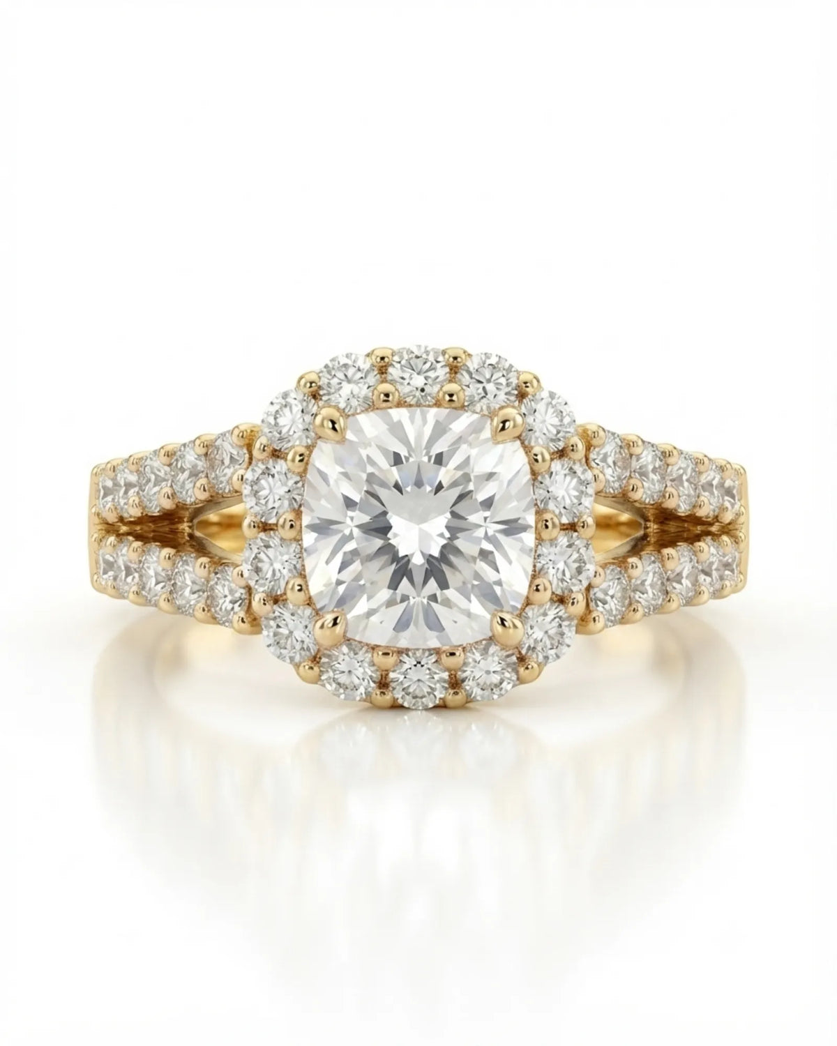 Erica • 2-carat Cushion Moissanite Ring in White Gold