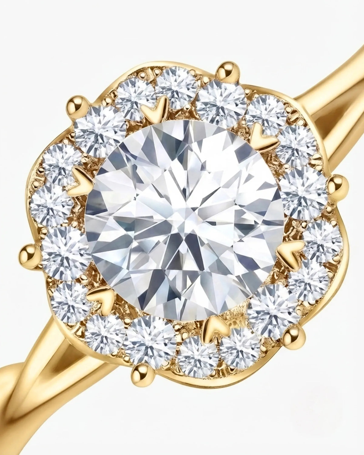 Emory – Eternal Presence Natural Round Diamond Halo Ring