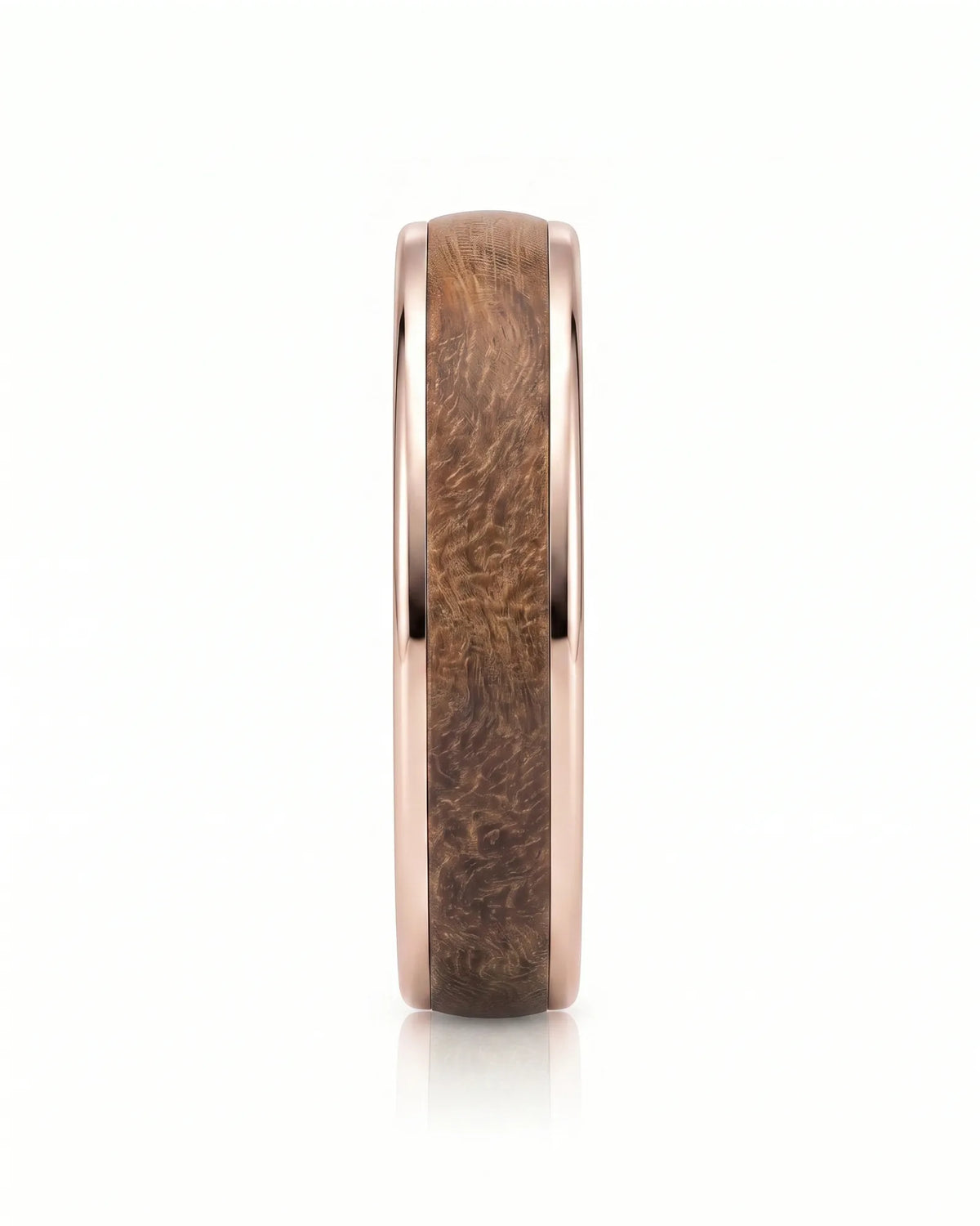 Women's Wenge Wood Ring in White Gold