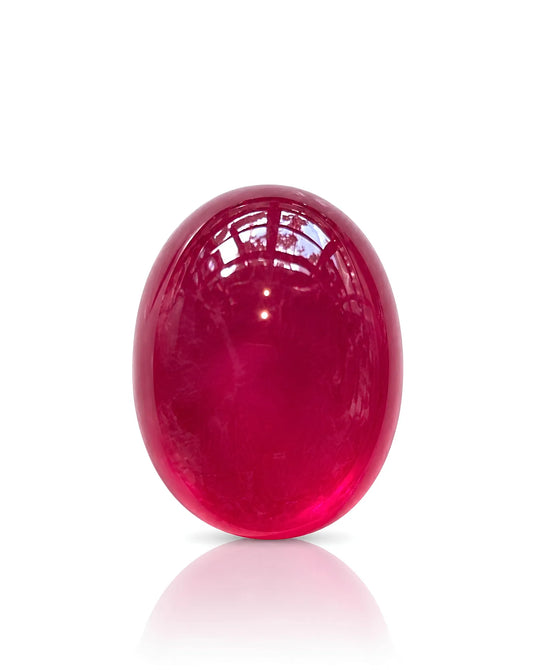 13.4ct Pigeon Blood Red Natural Ruby oval cabochon main view | SARATTI