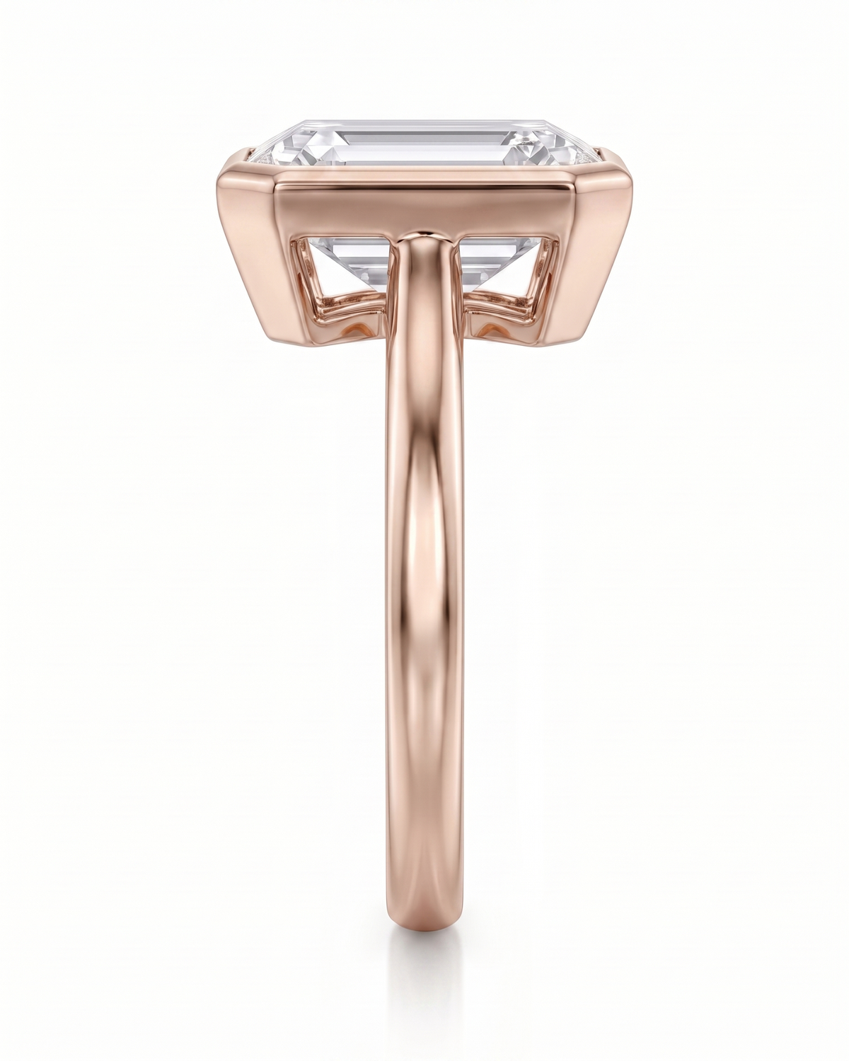 Natalia – Natural Emerald-Cut Diamond Bezel Ring