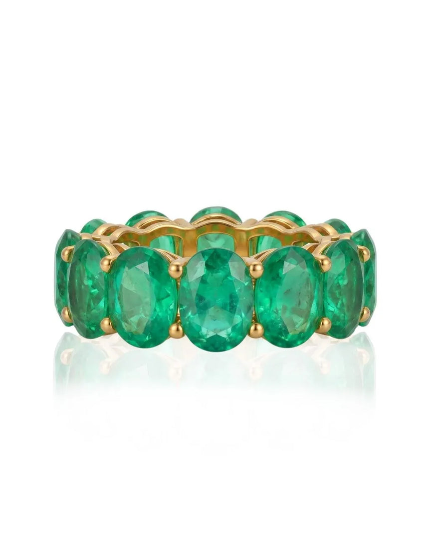 14.00 carat Colombian emerald statement band in 18K Yellow Gold | SARATTI