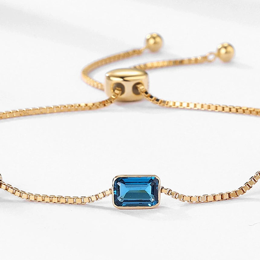 Spectral Weave : Adjustable Gemstone Cascade Bracelet in 14K Gold