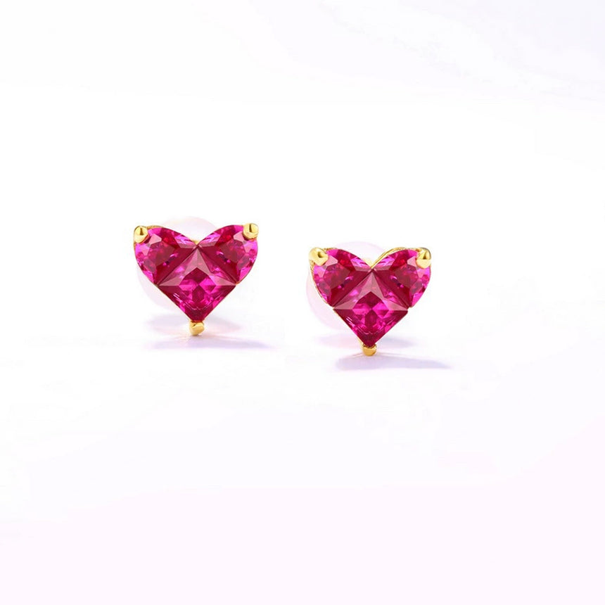 Crimson Devotion Ruby Stud Earrings in 14K Gold