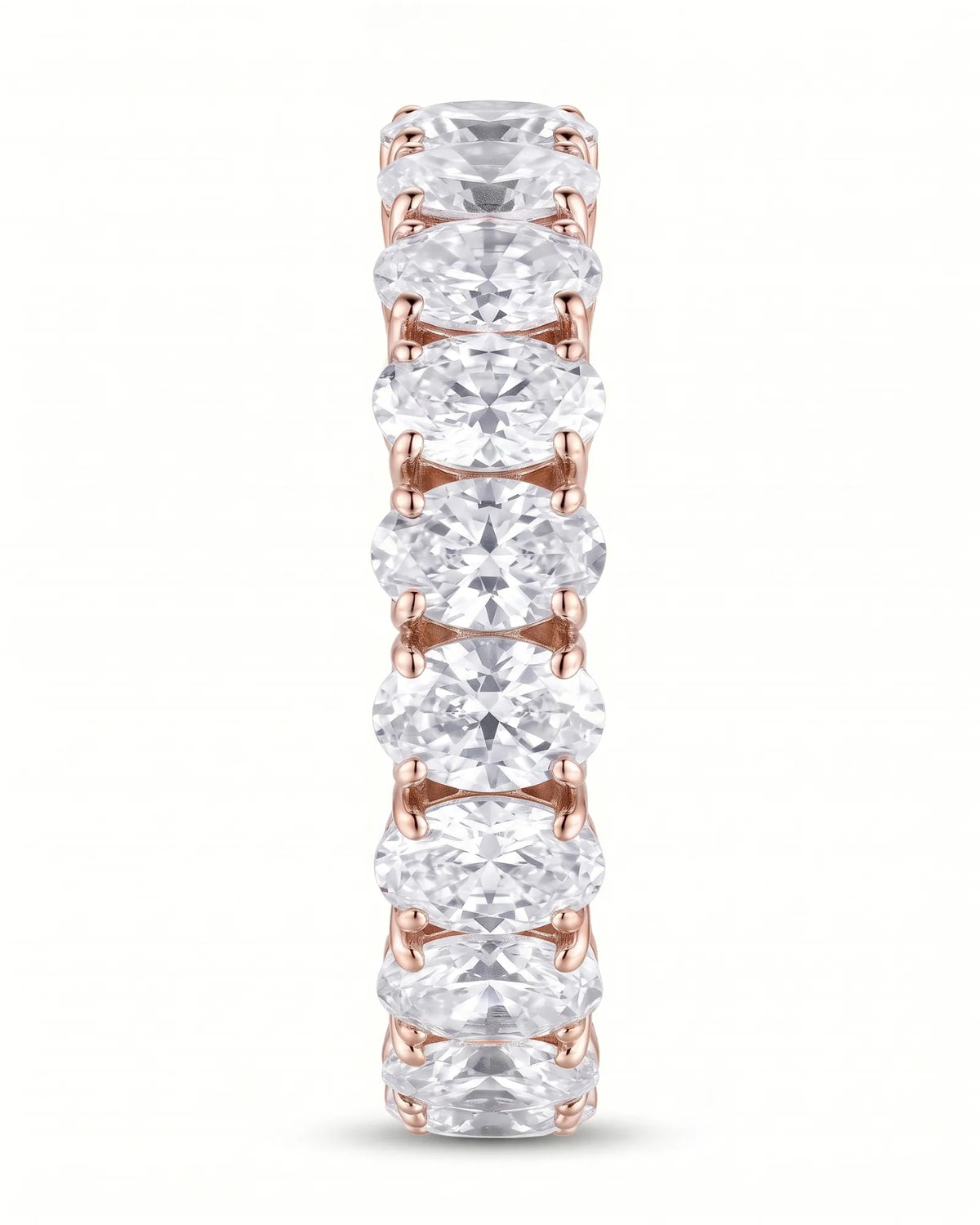 2.80 carat oval diamond eternity wedding band, view 8 | SARATTI