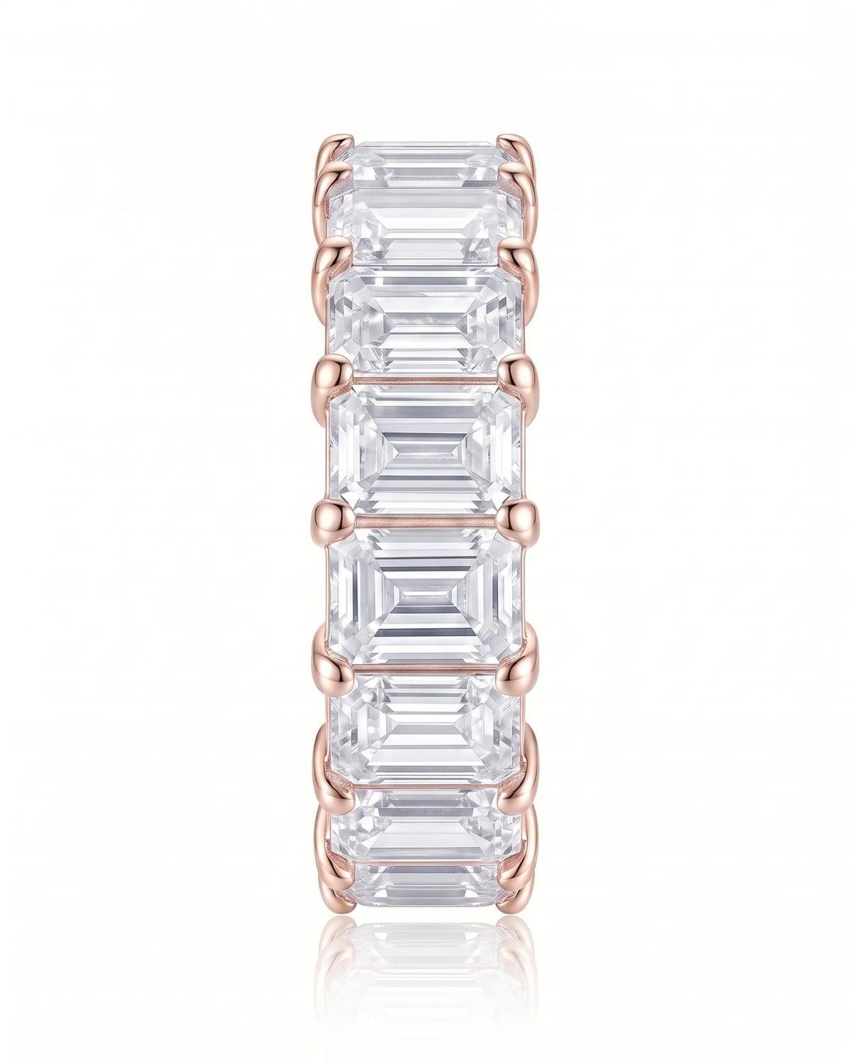 Emerald Cut Eternity Band in White Gold