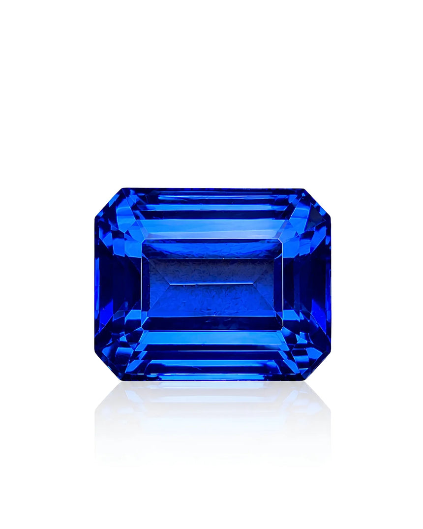 15.03 carats Natural Purplish-Blue Tanzanite emerald cut main view | SARATTI