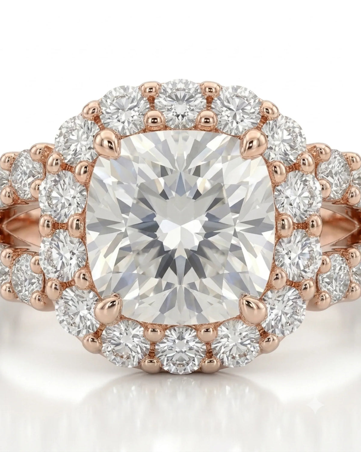 Erica • 2-carat Cushion Moissanite Ring in White Gold