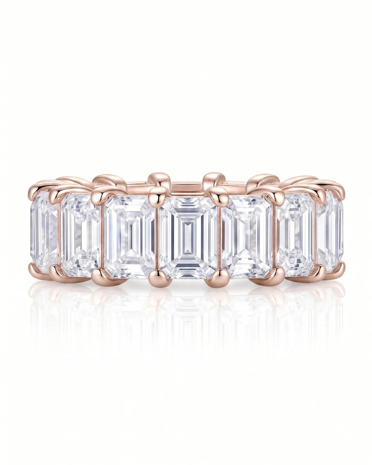 Emerald Cut Eternity Band in White Gold