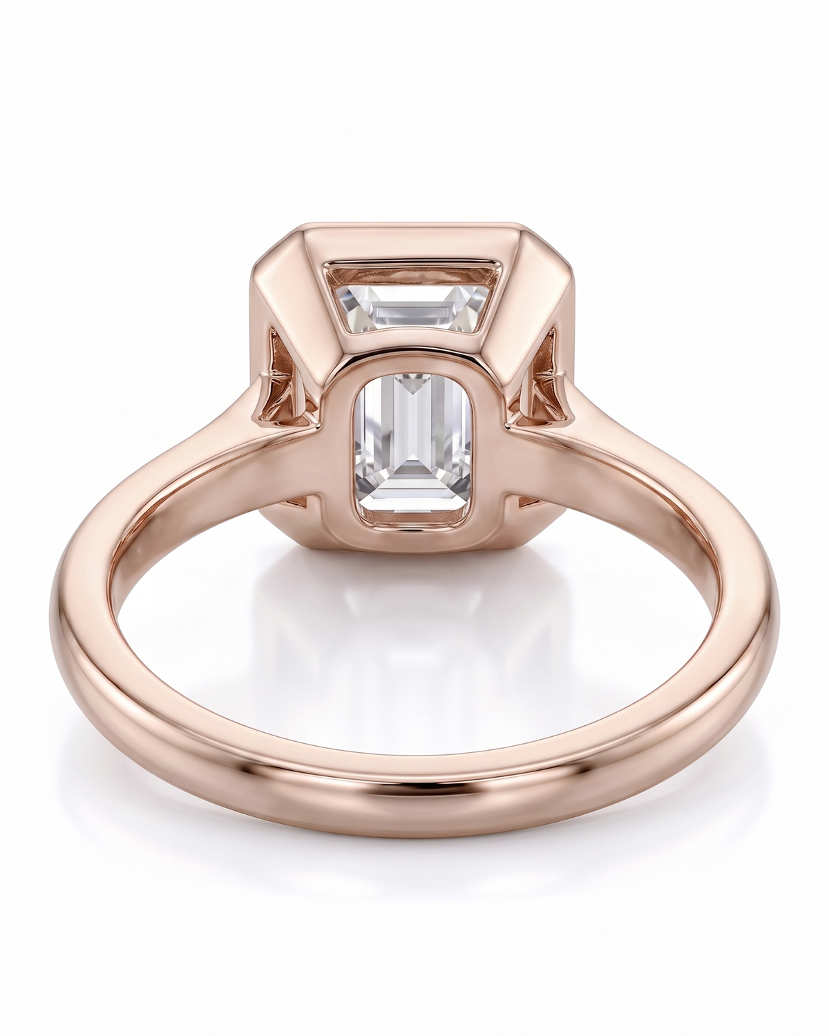 Natalia – Natural Emerald-Cut Diamond Bezel Ring